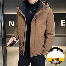 新款外套男 防風外套男 冬裝羽絨服男士潮牌連帽外套2023新款百搭情侶中長款加厚御寒棉衣 歷史價格詳細信息