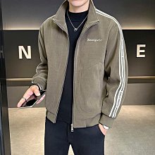 夾克冬天外套男秋冬季青年潮流百搭刷毛加厚風衣素色休閒保暖棉襖-时尚男装 歷史價格詳細信息