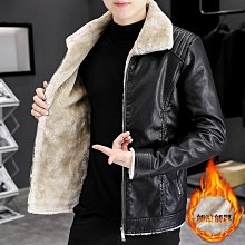 皮衣男冬季加絨加厚立領防風皮夾克中老年爸爸裝休閑外套-毛毛男裝 歷史價格詳細信息