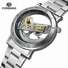 新款 forsining 歐美風範男士時尚鏤空複古彫花 自動機械手表 歷史價格詳細信息