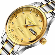 【潮鞋基地】防水石英表商務休閒鑲鑽夜光男錶雙日曆簡約女士鋼帶錶Q356 歷史價格詳細信息