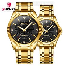 【潮鞋基地】CHENXI鋼帶腕錶男士歐美商務防水石英表爆款018C間金 歷史價格詳細信息