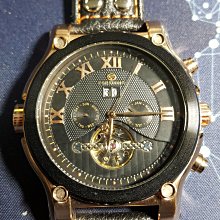 【成吉思汗精品】全新美國T5銀鋼框鏡面黑色不鏽鋼錶帶三眼帶日期 歷史價格詳細信息