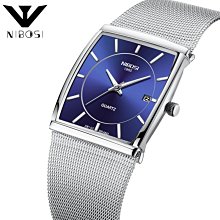 【潮鞋基地】NIBOSI尼伯斯爆款防水夜光手錶三眼六針石英腕錶日曆網帶休閒男錶2368 歷史價格詳細信息