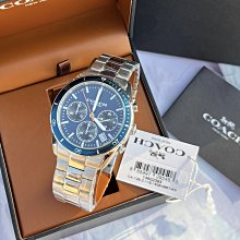 【COACH】KENT系列 黑面 金色框 黑色矽膠錶帶 三眼計時腕錶 手錶 男錶(CO146 歷史價格詳細信息