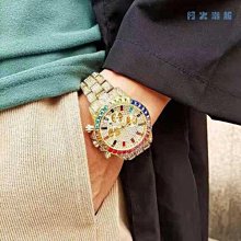 爆款 時尚滿天星鑲鑽精鋼錶帶手錶女防水石英表 女士手錶 歷史價格詳細信息