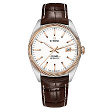 「官方授權」TITONI 梅花錶 女 空中霸王系列 典雅簡約皓石機械腕錶-29mm (23743S-581) 歷史價格詳細信息