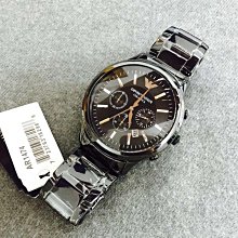 二手全新EMPORIO ARMANI 亞曼尼 三眼計時-時尚男錶-褐色x黑 ar6099 歷史價格詳細信息