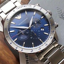 二手全新EMPORIO ARMANI 亞曼尼 三眼計時-時尚男錶-褐色x黑 ar6099 歷史價格詳細信息