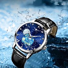 KAIFANXI 凱梵希 KA6025B藍 方晶鋯石 彩虹圈 鏤空鑲鑽 輕奢潮流時尚 機械錶 鑲鑽 男錶 防水【時間玩家 歷史價格詳細信息