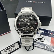 Tommy Hilfiger 黑鋼 x 黑色三眼 x 黑色不鏽鋼腕錶 (1791611) 歷史價格詳細信息