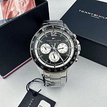 Tommy Hilfiger 黑鋼 x 黑色三眼 x 黑色不鏽鋼腕錶 (1791611) 歷史價格詳細信息