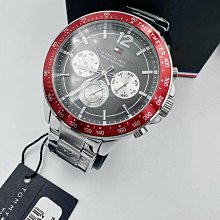 TOMMY HILFIGER Luke 紅色圈 灰色面錶盤 銀色不鏽鋼錶帶 石英 男士手錶 1791122 歷史價格詳細信息