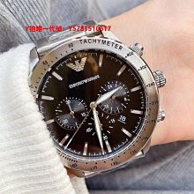 EMPORIO ARMANI 亞曼尼 三眼計時-經典石英-綠x金-時尚皮帶【潮流百貨】 歷史價格詳細信息