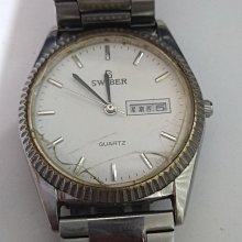 Swiber 類似夏利豪 絕版 四條捲鋼 Water Resistant 生活防水 可正常使用 中性石英錶 手圍18公分 歷史價格詳細信息