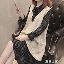 下殺 針織馬甲女背心春季外穿寬鬆毛線衣坎肩V領韓版女裝休閒打底馬夾 歷史價格詳細信息