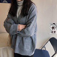 韓版寬鬆中長款V領針織衫外套  針織上衣 長袖針織外套 顯瘦 女生針織小外套 秋冬天套装 灰色開衫毛衣  長版·滿599免運 歷史價格詳細信息