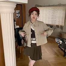 現貨熱銷-女生皮衣 皮衣外套 夾克外套 外套早秋冬季女裝新款韓版寬鬆chic港風ulzzang皮衣夾克短版爆款 歷史價格詳細信息