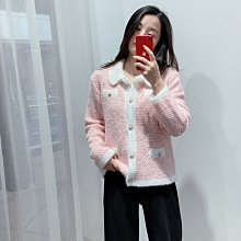 專櫃直銷#MAJE JYAN23秋冬女新款菱格紋亮片V領單排扣長袖針織開衫外套女 歷史價格詳細信息
