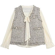 法式小香風套裝女秋冬季名媛氣質高級感針織外套黑色短褲子兩件套 歷史價格詳細信息