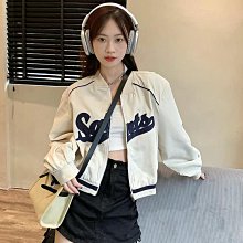 夾克外套 刺繡短款外套女夾克春秋新品時尚休閒百搭洋氣上衣棒球服外穿 歷史價格詳細信息