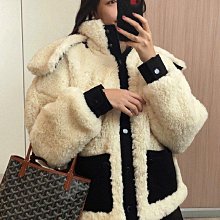 熱銷 新款保暖羊毛外套翻領顆粒羊剪絨男兩穿時尚皮毛一體皮草派克服皮草大衣 可開發票 歷史價格詳細信息