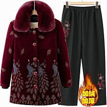 老年媽媽裝棉衣外套冬裝加絨加厚保暖棉服中長款奶奶裝連帽棉襖子【沐雨家居】 歷史價格詳細信息