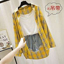 格子襯衫女長款外套潮春夏新款寬松磨毛格子加絨加厚外套-格林賣場 歷史價格詳細信息