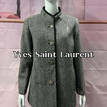 H644Vintage中古米色女大衣YSL/聖羅蘭女裝古著長款毛呢大衣外套米色人字紋大衣y 歷史價格詳細信息