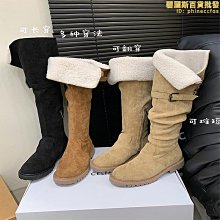 高筒顯瘦過膝長靴平跟百搭春秋冬季女靴潮歐美英倫馬丁靴平底女鞋 歷史價格詳細信息