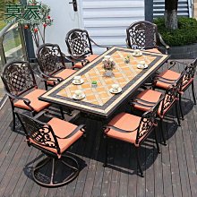 戶外桌椅別墅庭院高檔柚木室外露臺長桌陽光房藤椅防腐木桌椅組合 歷史價格詳細信息