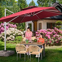 戶外遮陽傘3米圓形太陽能炫彩led燈中柱傘航空48柱鋁杆庭院傘 歷史價格詳細信息