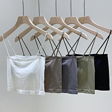 細肩美背背心 平口厚墊超美胸細肩帶短版小可愛bra top  含胸墊 女裝上衣 衣服 背心 罩杯背心 內衣 歷史價格詳細信息
