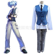 暗殺教室 潮田渚cosplay衣服裝 藍色背心馬甲黑色領帶褲子JK襯衫 價格比較,價格查詢,歷史價格詳細信息