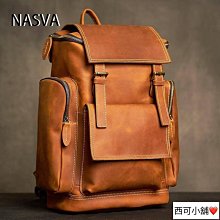 NASVA復古瘋馬皮男包大容量手提包頭層牛皮出差旅行包男真皮單肩斜背包-麥德好服裝包包 歷史價格詳細信息