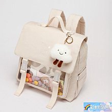 痛包雙肩包娃包女 日系ins透明pvc徽章背包 可愛軟妹學生書包 歷史價格詳細信息