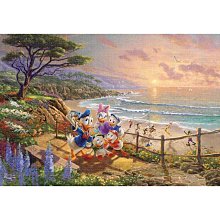 1000-875 1000片日本進口拼圖 迪士尼 唐老鴨 黛絲在海邊 Thomas Kinkade 歷史價格詳細信息