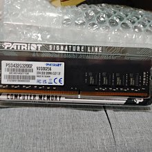 【PATRiOT 博帝】DDR4 3200 16GB 桌上型記憶體(PSD416G320081) 歷史價格詳細信息