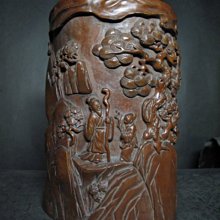 黃楊木雕◎ 老松長青【 筆筒 擺件 】 歷史價格詳細信息