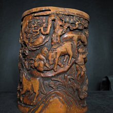 黃楊木雕◎ 老松長青【 筆筒 擺件 】 歷史價格詳細信息