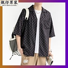 夏季短袖 字母短袖襯衫 五分袖襯衫 復古印花襯衫 韓版男生衣服 薄款白色襯衫 休閒短袖男 襯衫外套男 寬鬆襯衫 男 歷史價格詳細信息