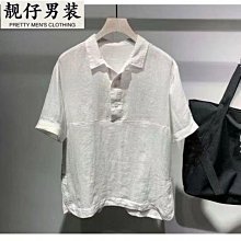 男亞麻襯衫 極麻日系色織條紋休閒短袖亞麻襯衫 男士夏季拼接刺繡寬鬆棉麻襯衫 歷史價格詳細信息