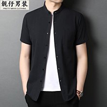 純棉短袖襯衫男夏季全棉有口袋半袖寸男士粗布長袖牛津紡休閑襯衣-靚仔男裝 歷史價格詳細信息