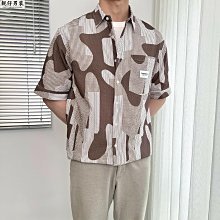 能盟褶皺口袋簡約休閑襯衫男中袖口袋日系男裝純色短袖襯衣2352-靚仔男裝 歷史價格詳細信息