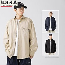 潮牌新品男裝長袖襯衫青少年港風時尚潮流休閑古風印花寬松型襯衣-靚仔男裝 歷史價格詳細信息