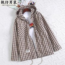 格子連帽襯衫 長袖襯衫 襯衫外套 格紋襯衣 韓版潮流長袖襯衣 情侶(MCRBW298)【FIZZE】 歷史價格詳細信息