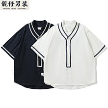 棒球衣 棒球襯衫 棒球衫 復古美式上衣 短袖 短袖襯衫 2024新款短袖棒球服女寬鬆韓版學生原宿bf百搭嘻哈薄款外套in-靚莎優選 歷史價格詳細信息