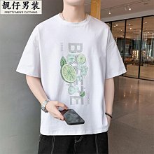 短袖 T恤 夏季潮牌短袖T恤男士寬鬆ins短袖個性高級設計感歐美休閒嘻哈潮流男裝夏季套裝 短褲 歷史價格詳細信息