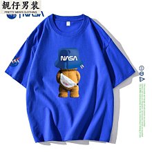 NASA聯名短袖T恤夏男女卡通圓領棉半袖情侶裝潮牌ins寬松休閑體恤-靚仔男裝 歷史價格詳細信息