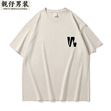 夏季新款短袖t恤 男寬松半袖 情侶裝 卡通設計感t恤 歷史價格詳細信息